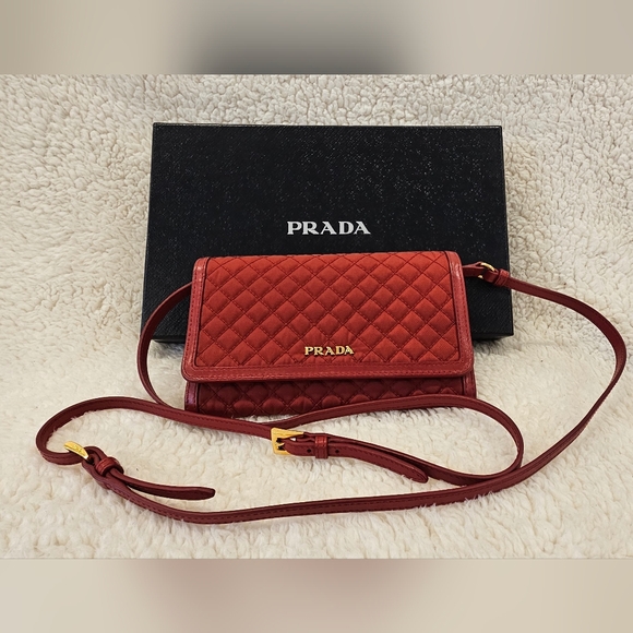 Prada Pre-loved Impuntu Tessuto Wallet On Strap - Picture 1 of 7
